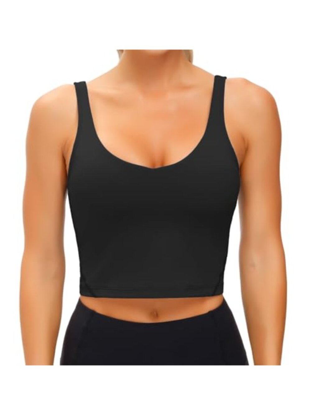 Women's Longline Padded Sports Bra Crop Tank Top Racerback Yoga Running Gym
